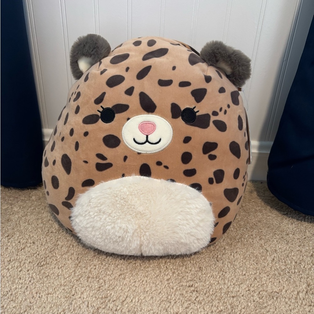 Squishmallows Brown and Cream Leopard Plush